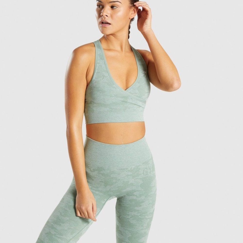 Gymshark Camo Seamless Set, Sage Green, Size S - image 1